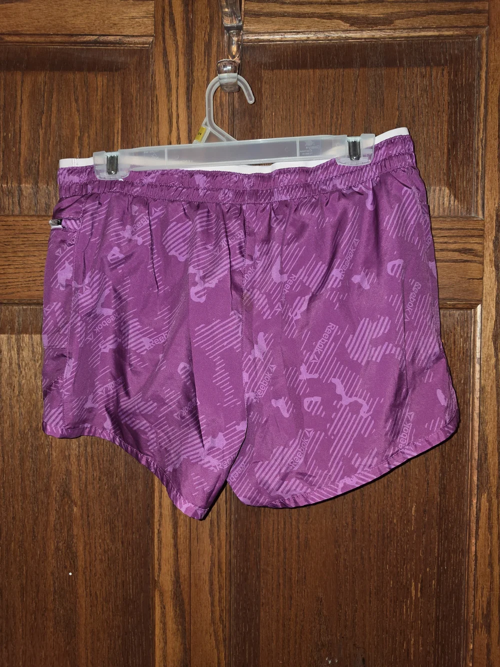 Reebok Women's Purple Athletic Shorts with White Trim